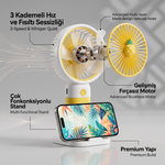 Ananas Tasarımlı Mini Masa Fanı – 3 Kademeli USB Vantilatör